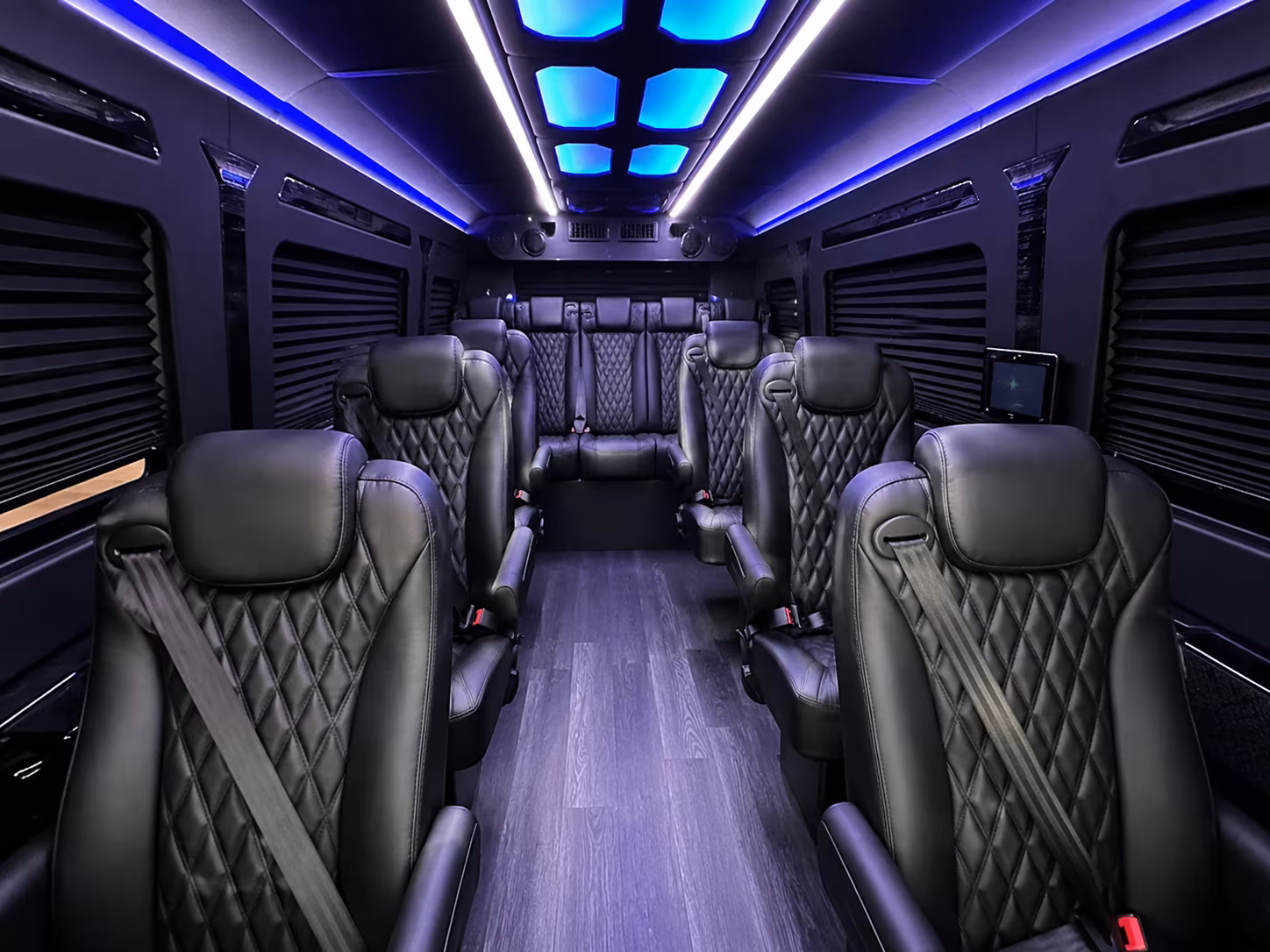 bridgeport 8 passenger sprinter van inside